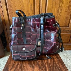 Dooney & Bourke Red Croc Bag and Coin Purse